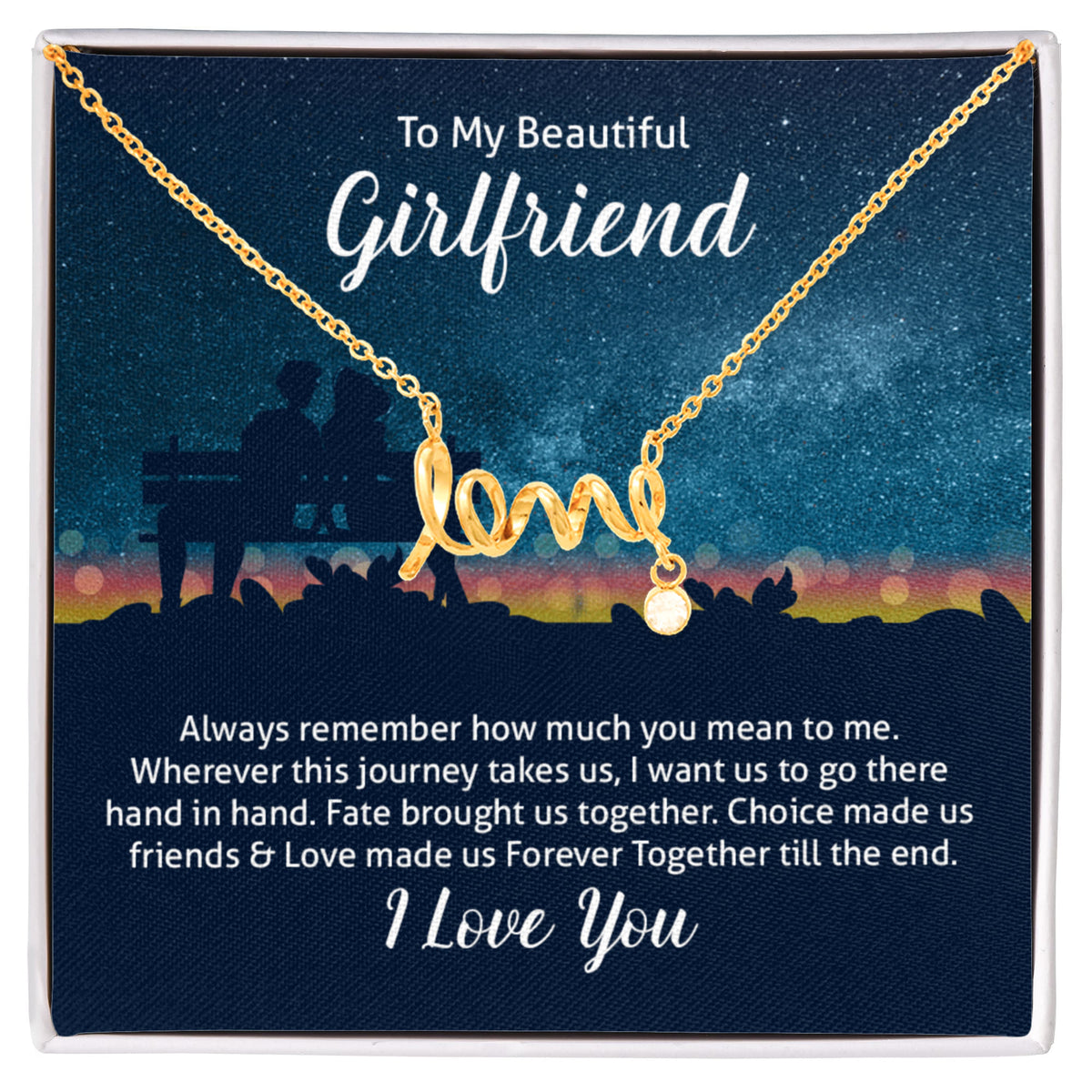 Scripted Love Necklace Gift for Girlfriend