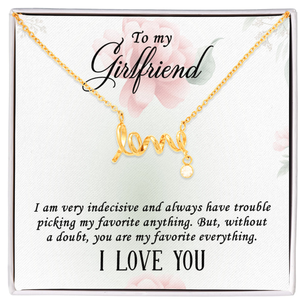 Scripted Love Necklace Gift for Girlfriend