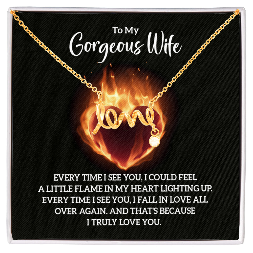Scripted Love Necklace Gift for Wife