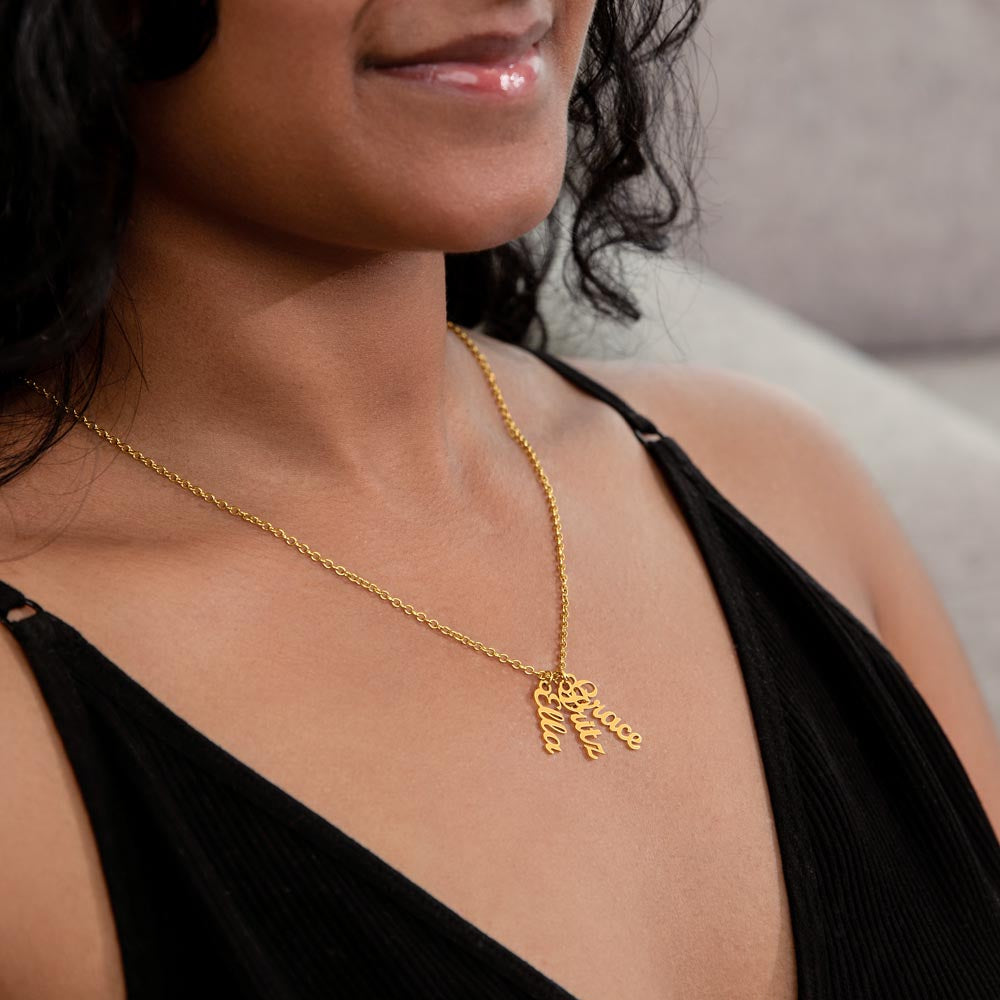 3 Vertical Name Necklace