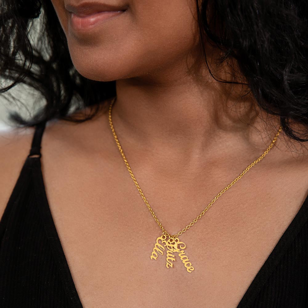 3 Vertical Name Necklace