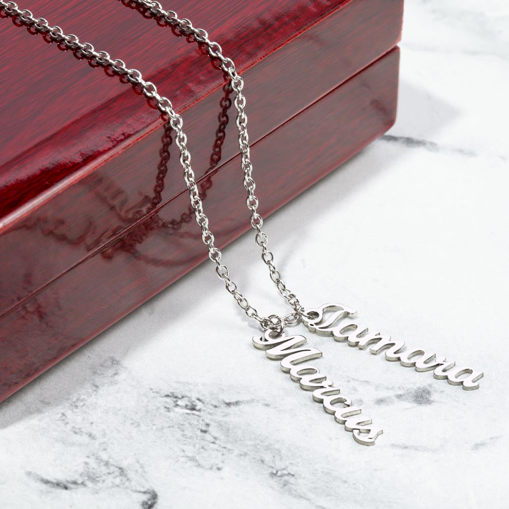 2 Vertical Name Necklace