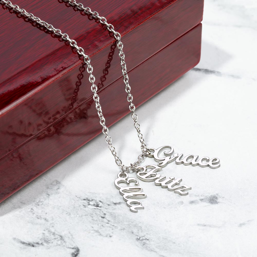 3 Vertical Name Necklace