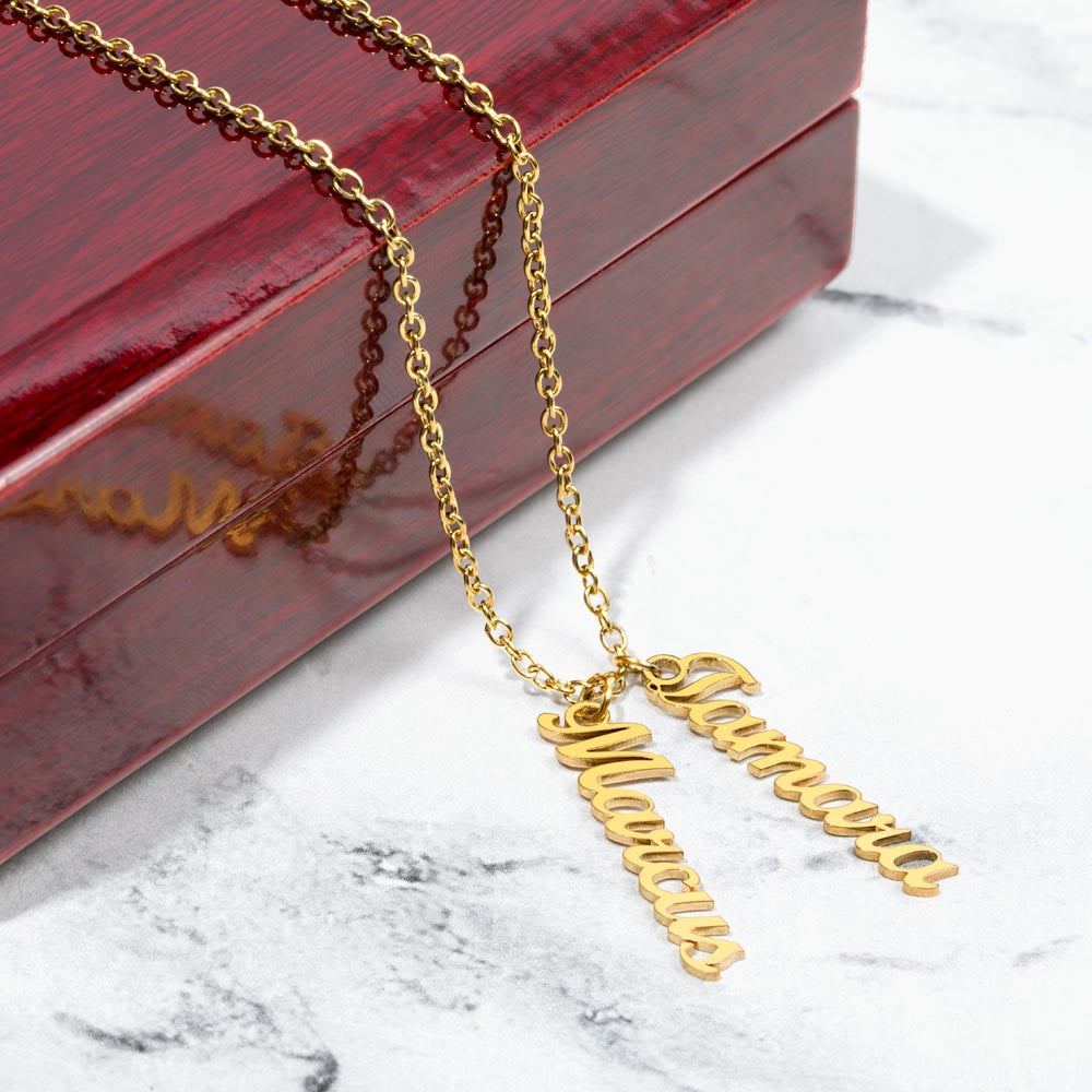 2 Vertical Name Necklace