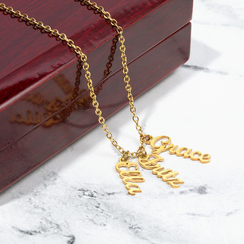 3 Vertical Name Necklace