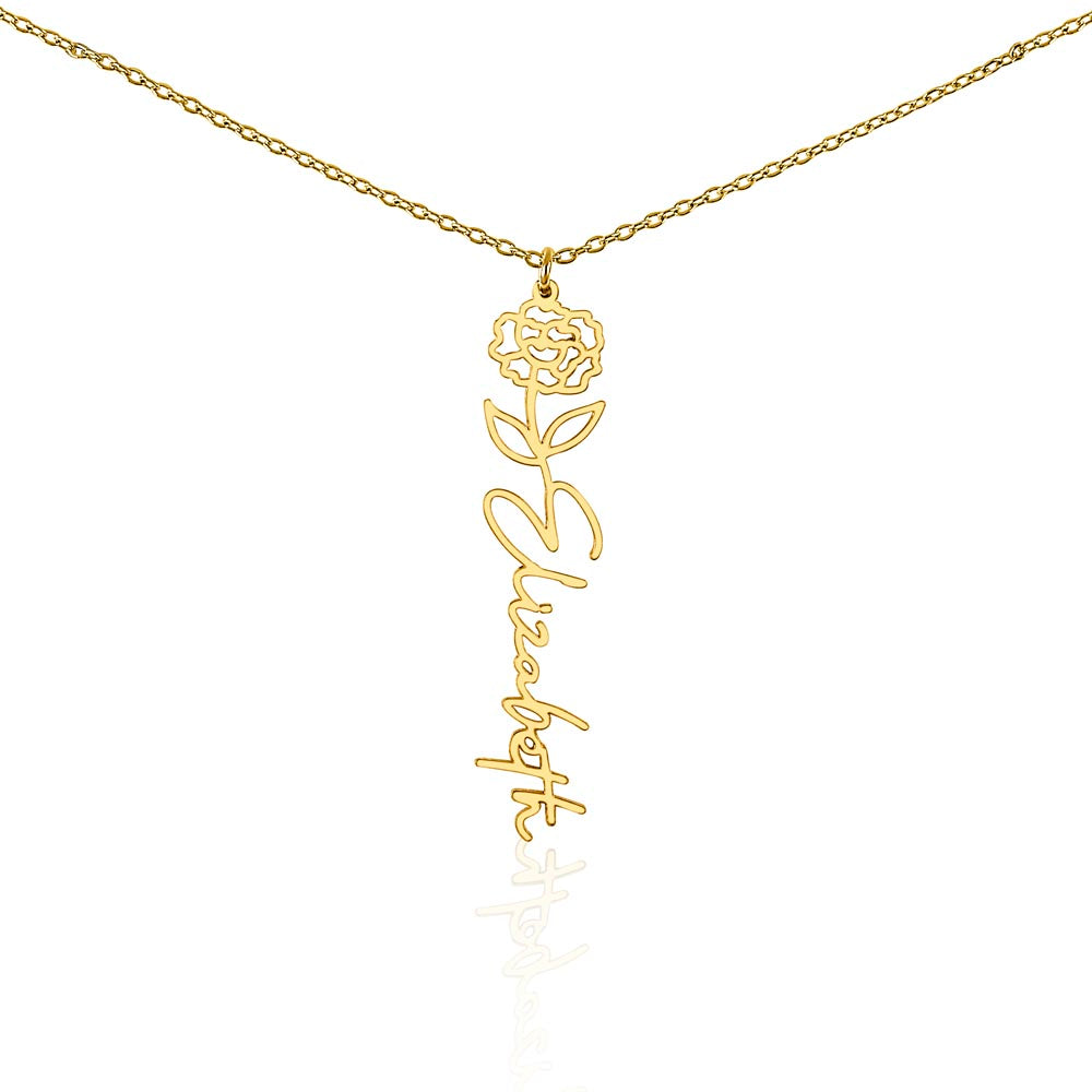 Custom Flower Name Necklace