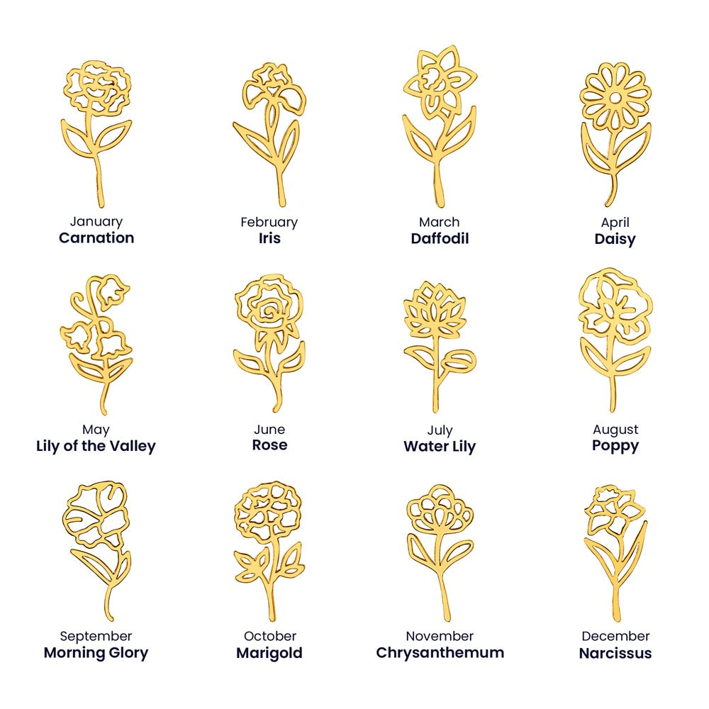 Custom Flower Name Necklace