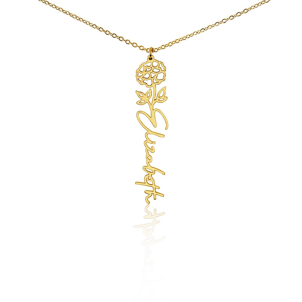 Custom Flower Name Necklace