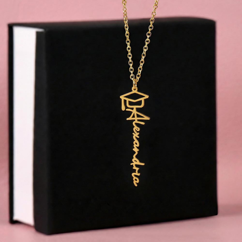 Custom Graduation Cap Name Necklace