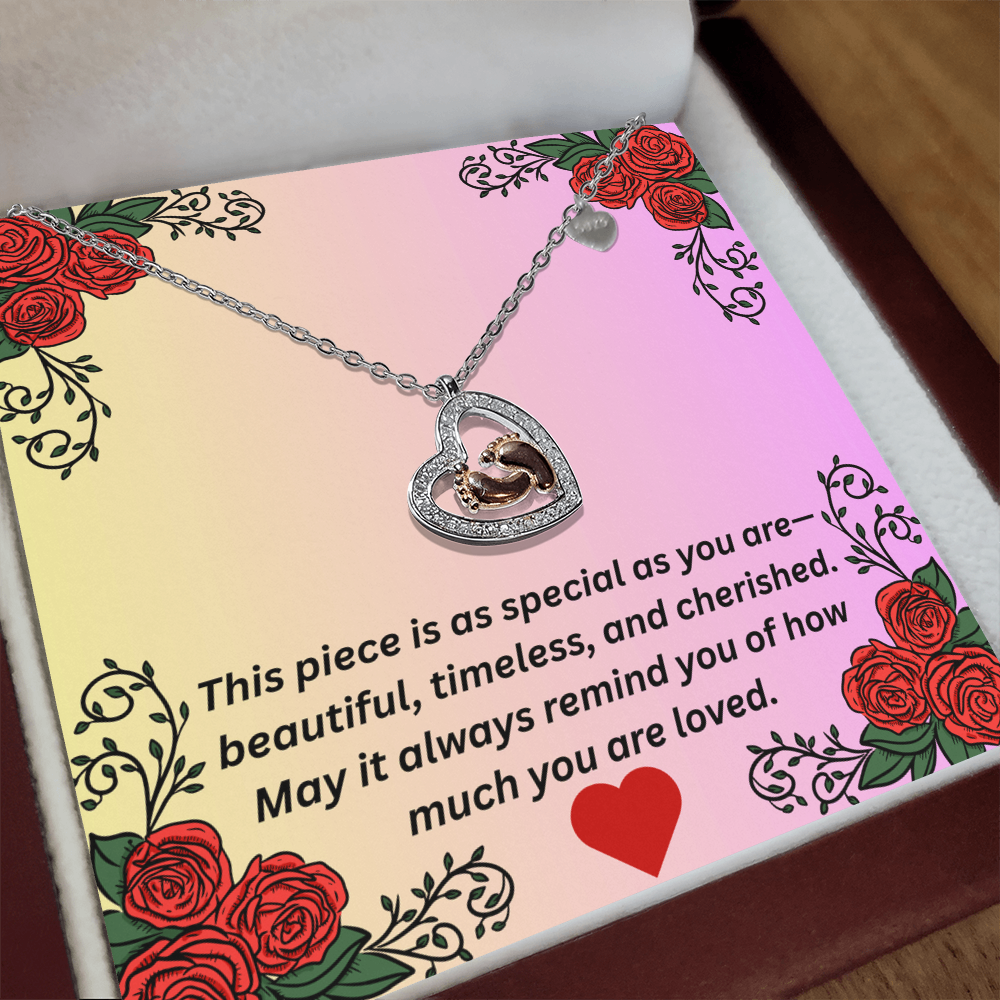 Baby Feet Heart Necklace – Gift for Her