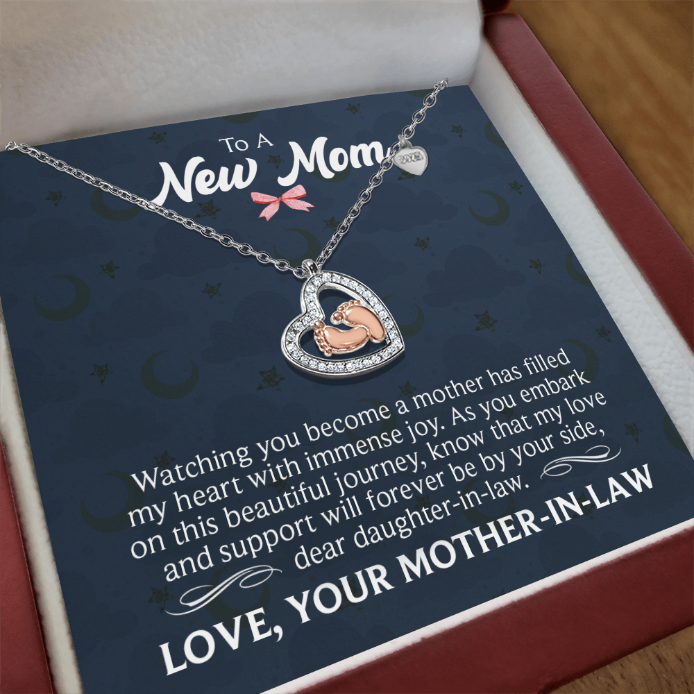 Baby Feet Heart Necklace from Mother In Law