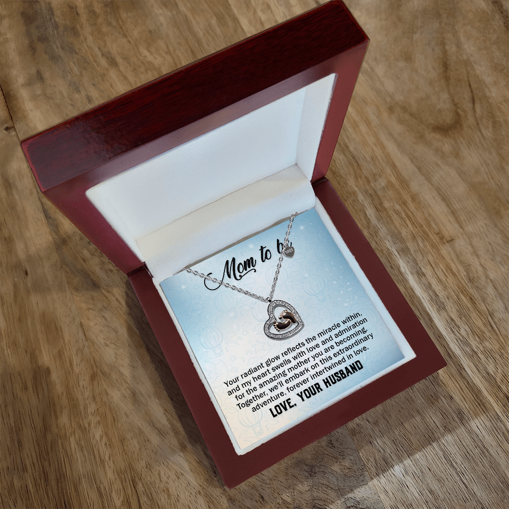 Baby Feet Heart Necklace from Husband to Wife