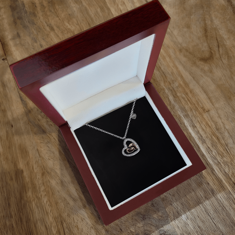 Baby Feet Heart Necklace