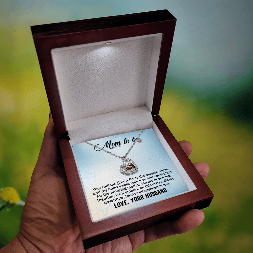 Baby Feet Heart Necklace from Husband to Wife