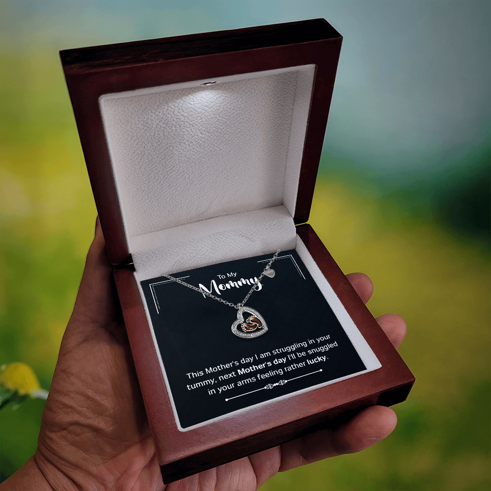 Baby Feet Heart Necklace for Moms