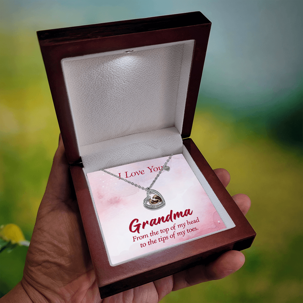 Baby Feet Heart Necklace for Grandma