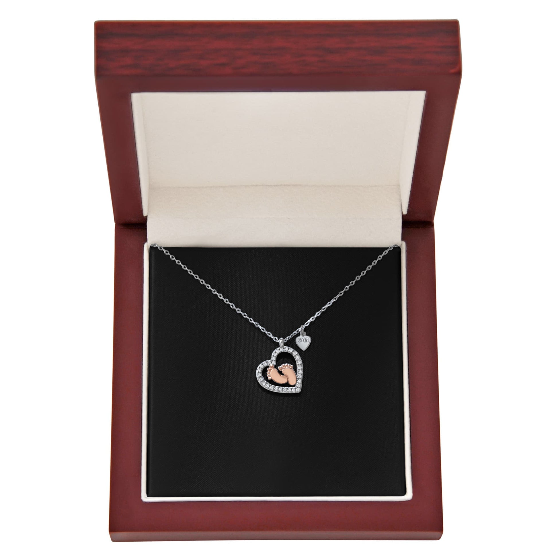 Baby Feet Heart Necklace