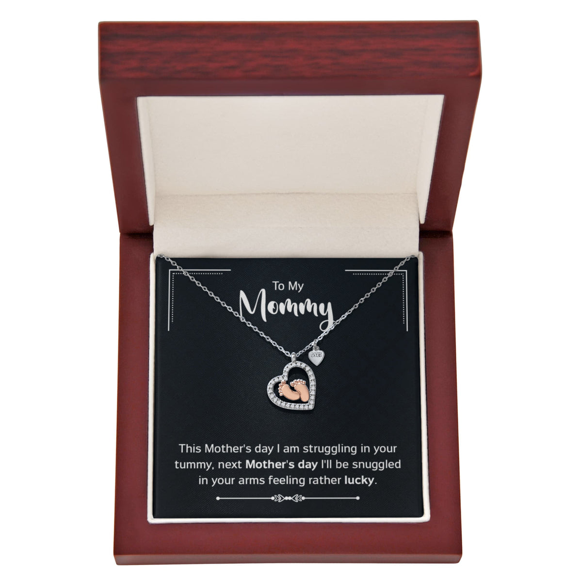 Baby Feet Heart Necklace for Moms