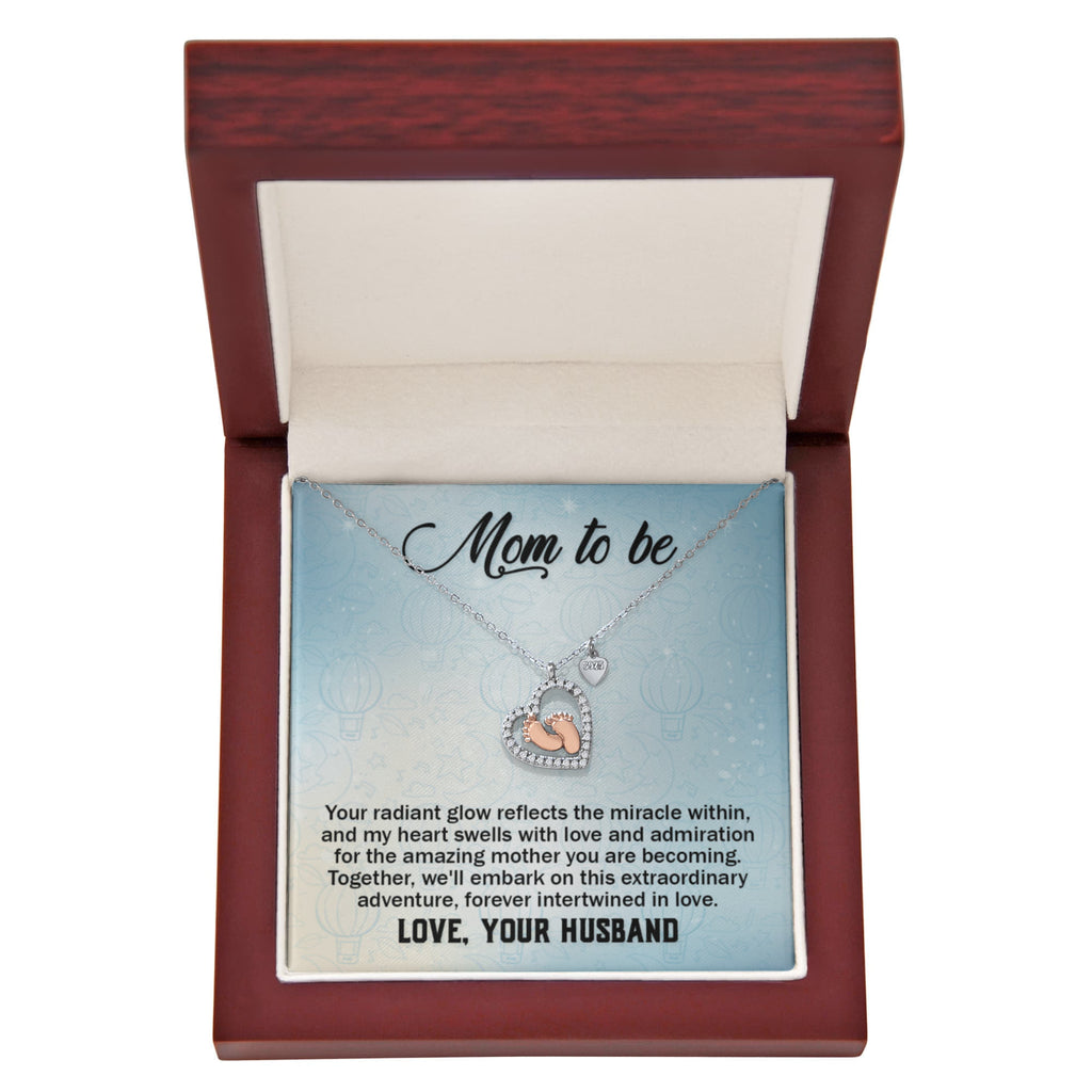 Baby Feet Heart Necklace from Husband to Wife