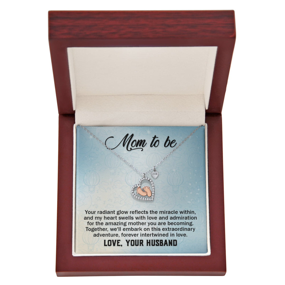 Baby Feet Heart Necklace from Husband to Wife