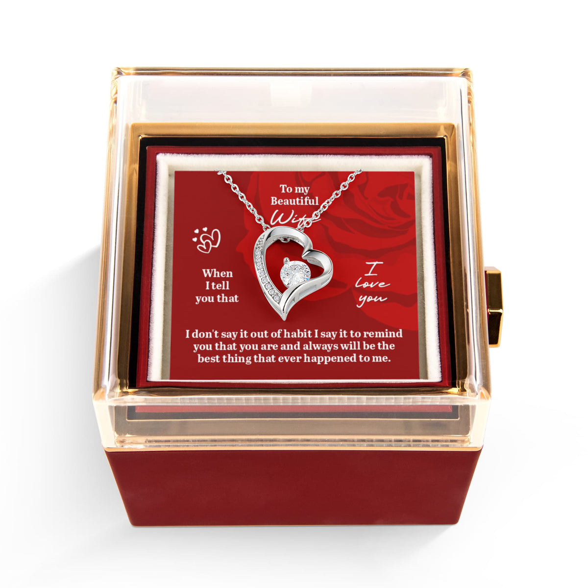 Forever Love Rotating Rose Gift Box Gift for Wife