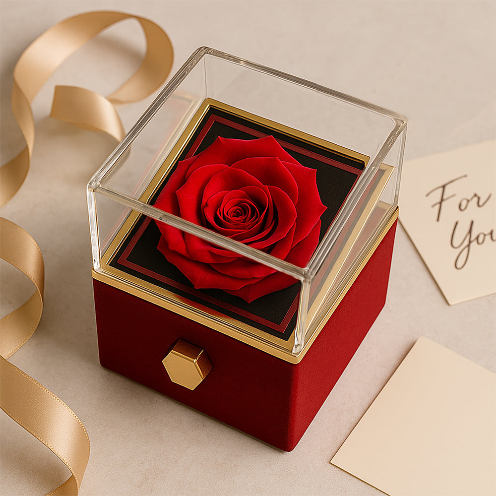 Forever Love Rotating Rose Gift Box Gift for Wife