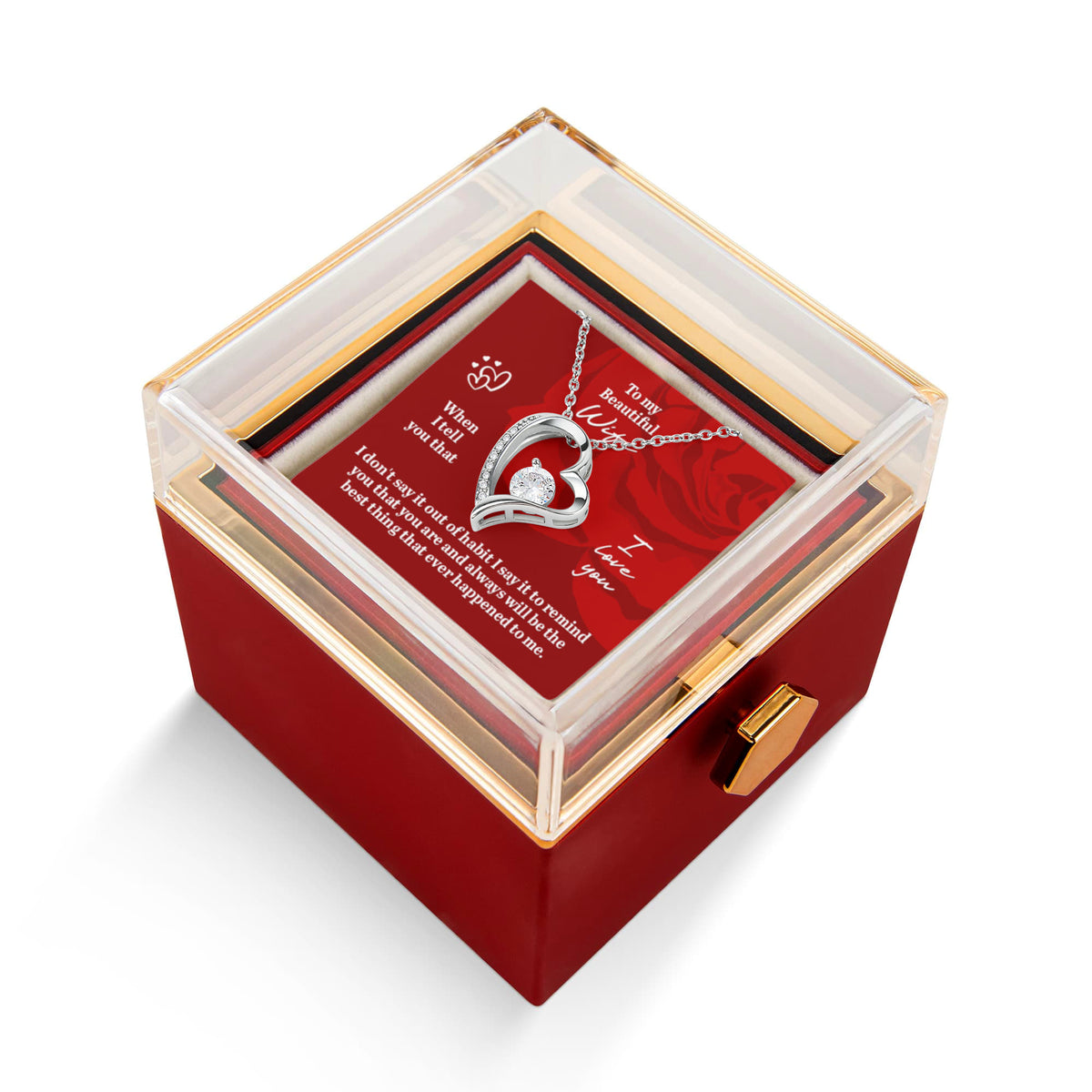 Forever Love Rotating Rose Gift Box Gift for Wife