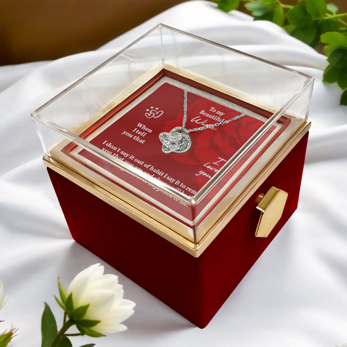 Love Knot Rotating Rose Gift Box Gift for Wife