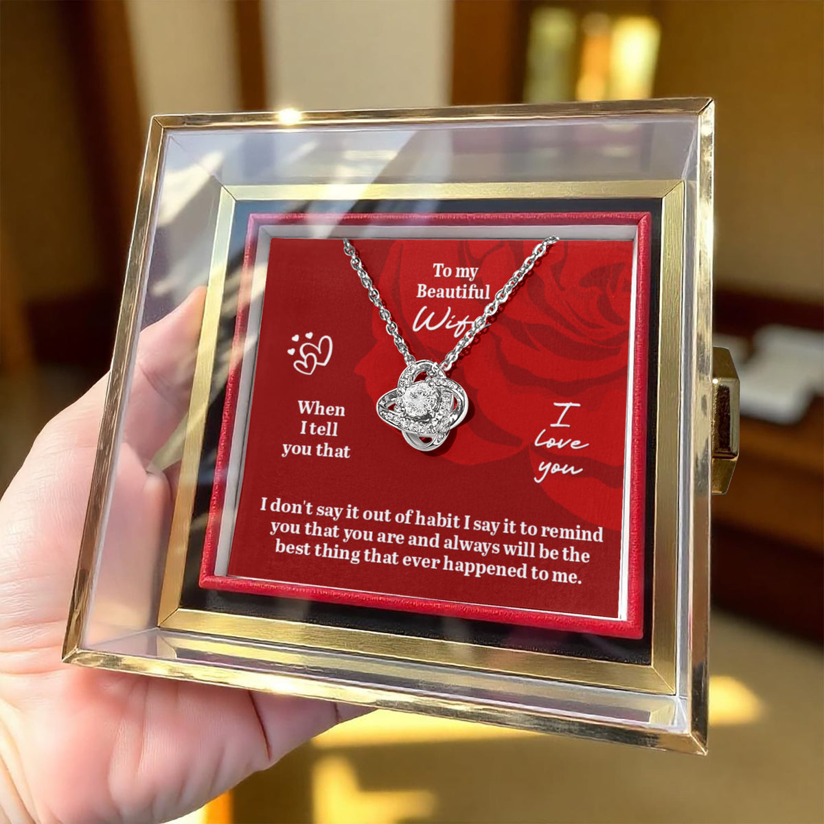 Love Knot Rotating Rose Gift Box Gift for Wife