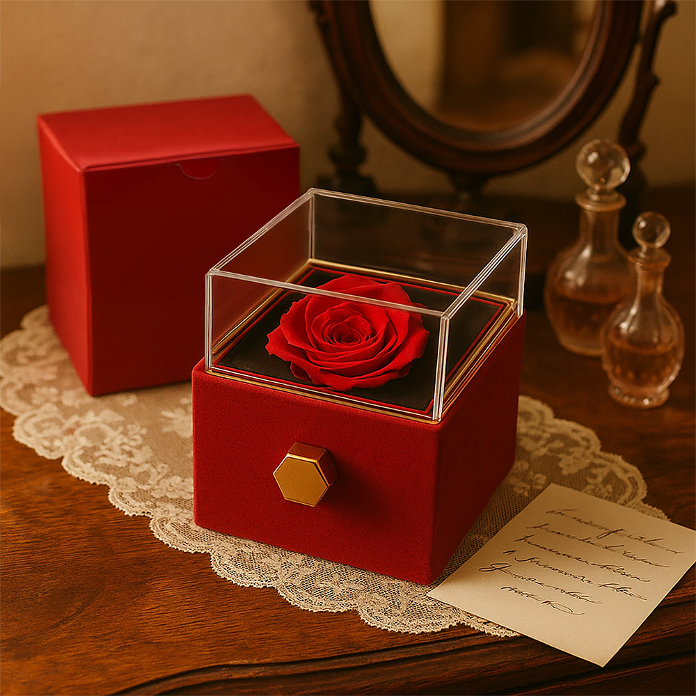 Love Knot Rotating Rose Gift Box Gift for Wife