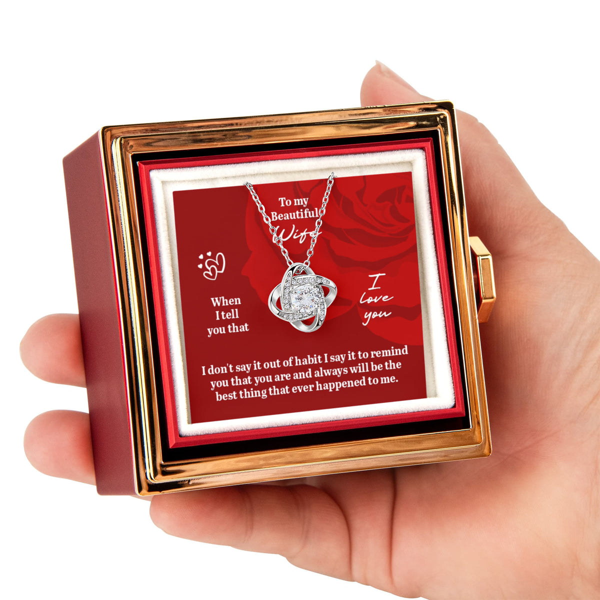 Love Knot Rotating Rose Gift Box Gift for Wife