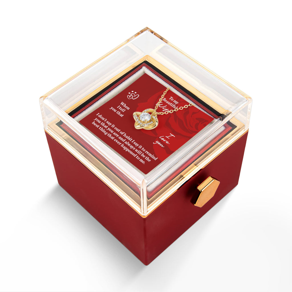 Love Knot Rotating Rose Gift Box Gift for Wife