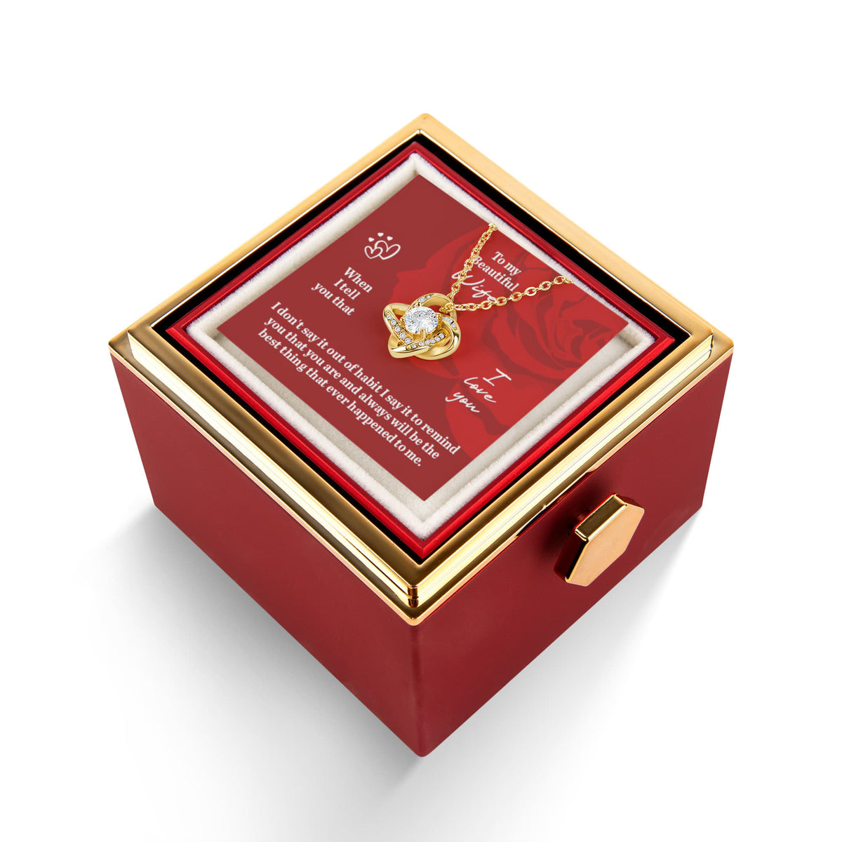 Love Knot Rotating Rose Gift Box Gift for Wife
