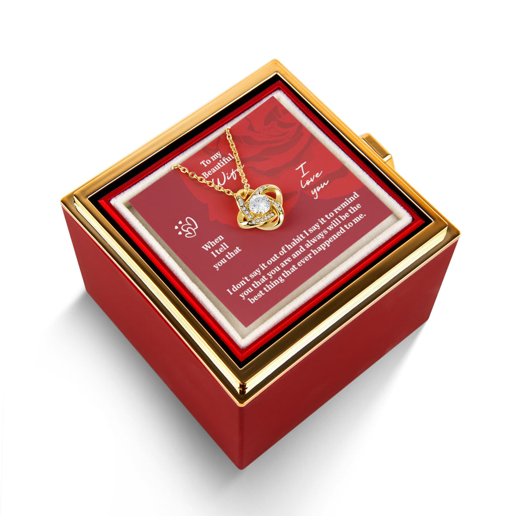 Love Knot Rotating Rose Gift Box Gift for Wife
