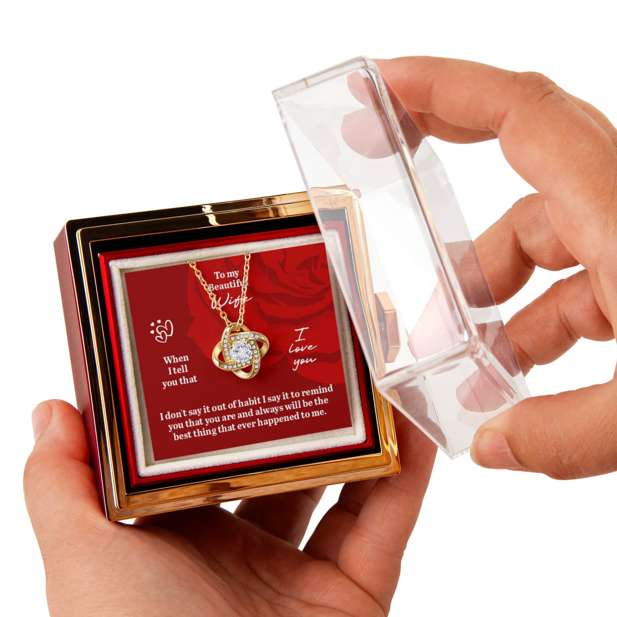 Love Knot Rotating Rose Gift Box Gift for Wife