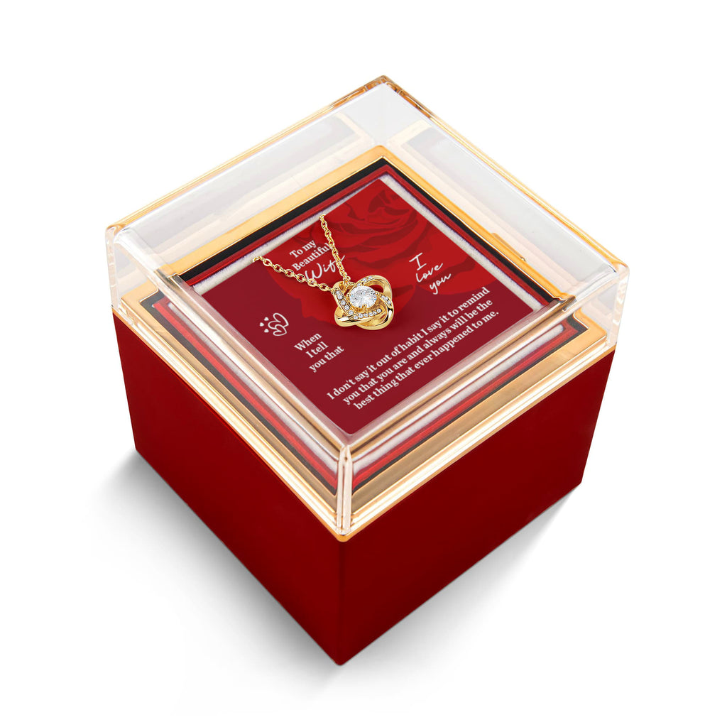 Love Knot Rotating Rose Gift Box Gift for Wife