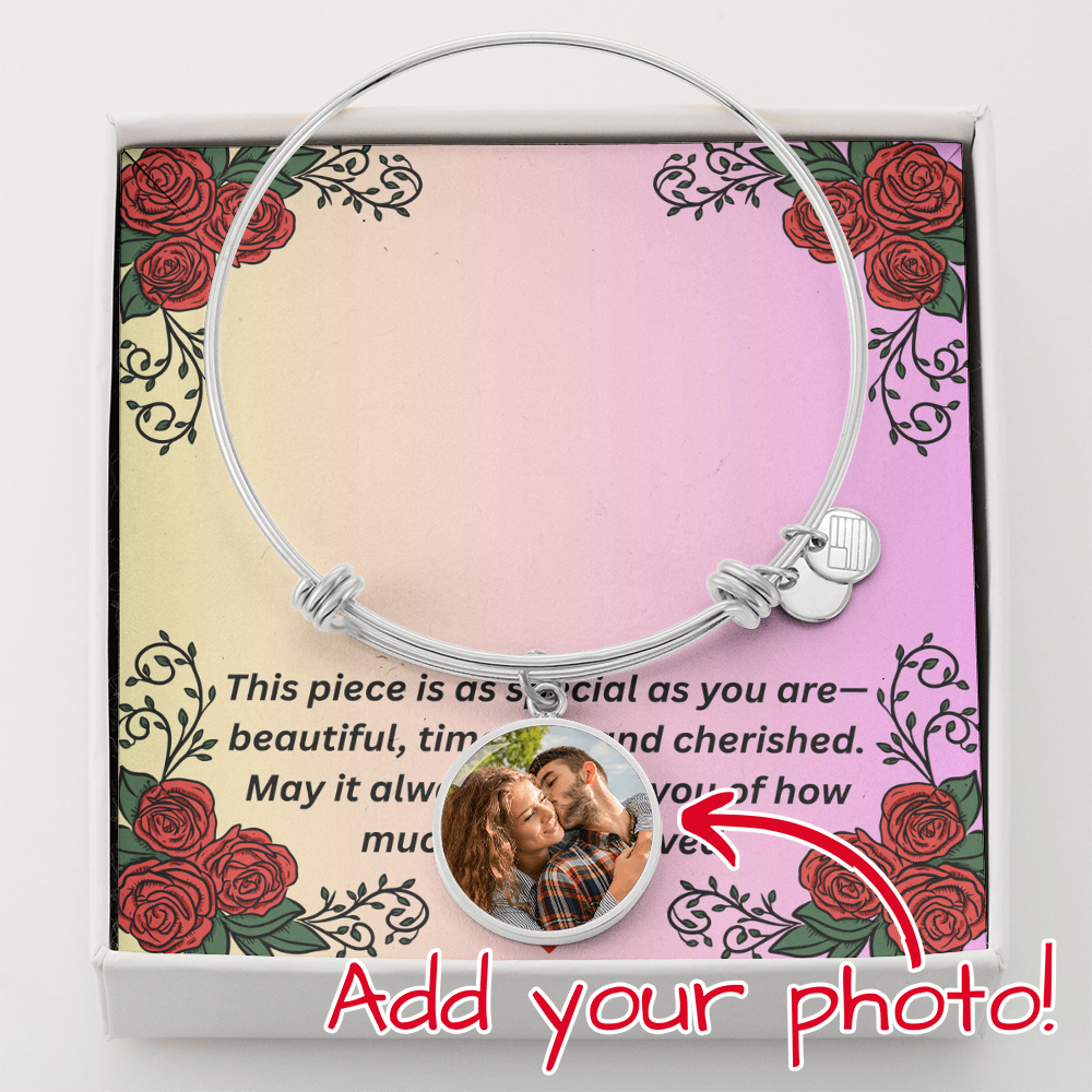 Personalized Circle Bangle Bracelet Gift Box