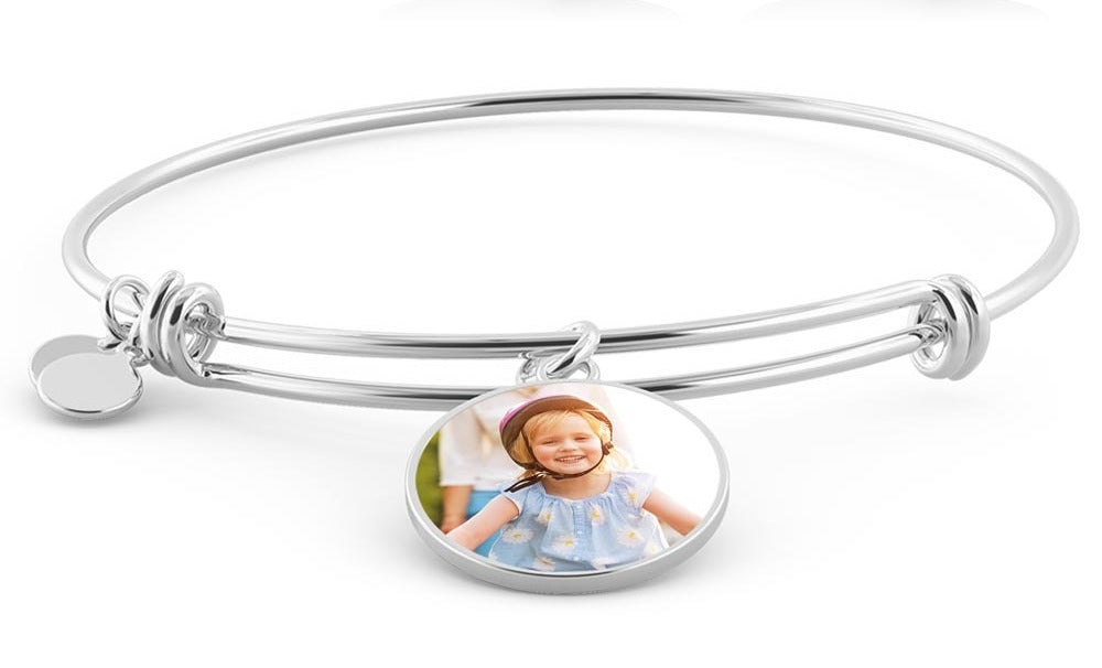 Personalized Circle Bangle Bracelet
